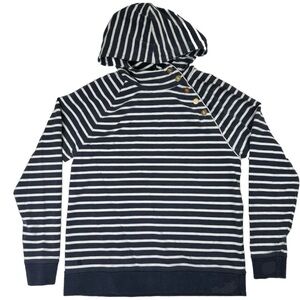 Lauren Ralph Lauren Hooded Pullover Stripe Nautical Size S